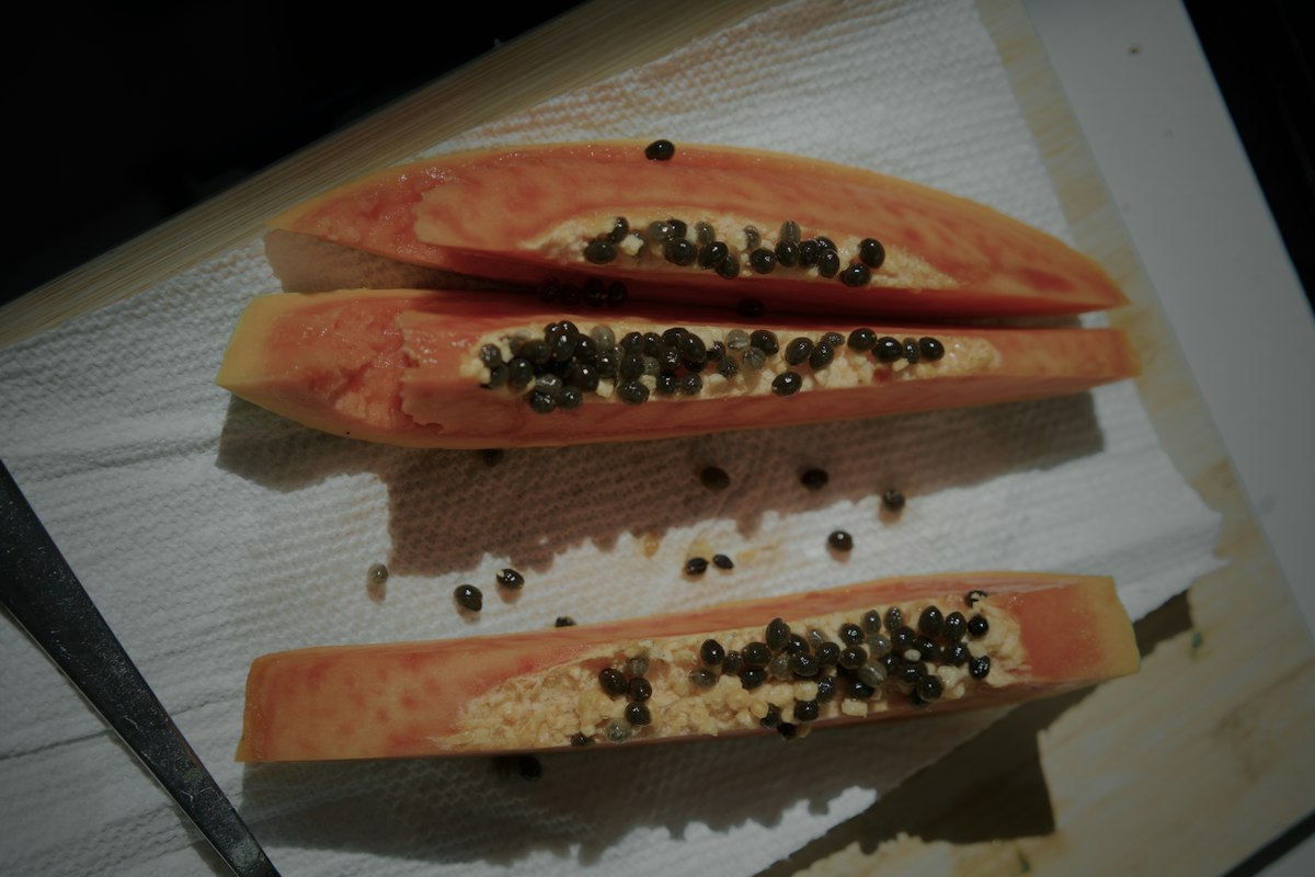 Aderezo casero hecho con semillas de papaya